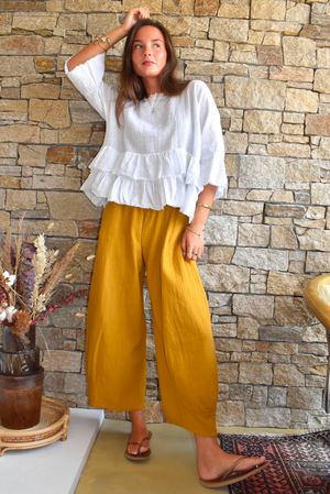 Santos Cushion Cotton Quirky Pant Tumeric?